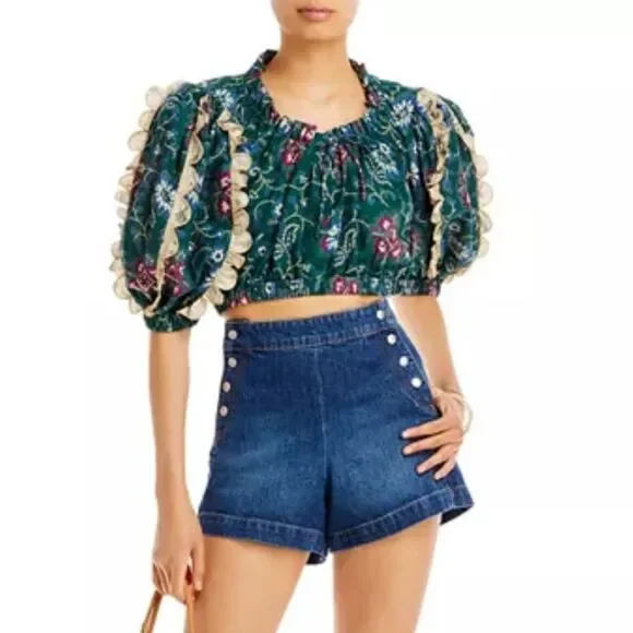 Sea New York Robina Puff Sleeve Cotton Top, NWT, Size M - Picture 10 of 10